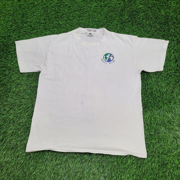 Vintage 90s Earth-Day Shirt Womens Large 21x25 White Better-World - Picture 2 of 16